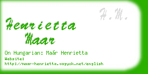 henrietta maar business card