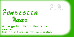 henrietta maar business card